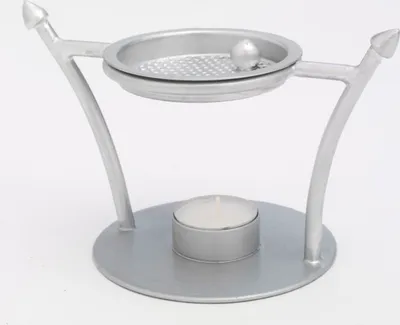 Produktbild von Räucherstövchen Eisen Silber Höhe 12 cm mit Teelicht