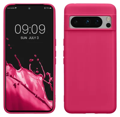Produktbild von kwmobile Handyhülle für Google Pixel 8 Pro Hülle - TPU Case - Kabelloses Laden - Schutzhülle Cover in Neon Pink