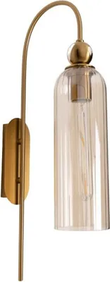 Obrázok produktu pre Nástenná lampa CAMPANILA, mosadz a jantárové sklo, 1xE27x40W, kov, rozmery: 56x10x22 cm, IP20, Maxlight