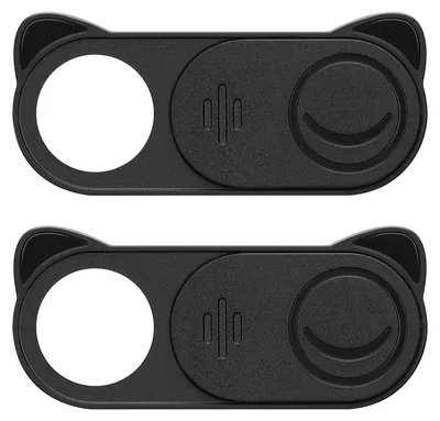 Produktbild von kwmobile Webcam Abdeckung für Tablet Laptop Notebook u.a. - 2x Kamera Cover ultra dünn - Kunststoff Schutz Schieber Slider - Schwarz