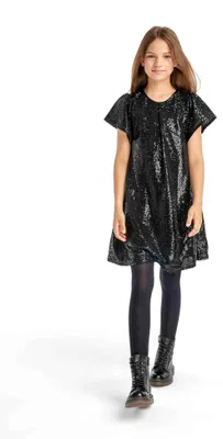 Produktbild von Minoti Kleid Schwarz Gr. 134 für Mädchen