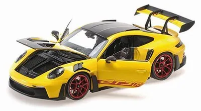 Produktbild von Minichamps 1:18 PORSCHE 911 (992) GT3RS – 2024 – YELLOW W/WEISSACH PACKAGE W RED