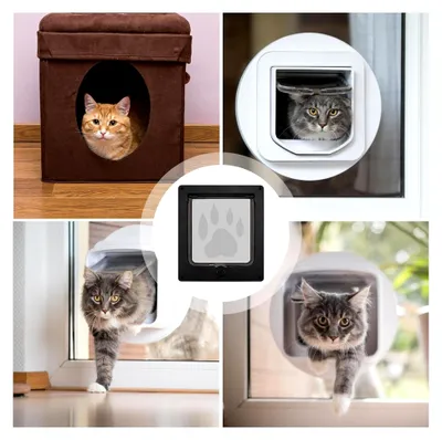 Produktbild von Katzenklapptür mit 4-fach Verriegelung und Magnetsicherung für Innen- und Außenbereich