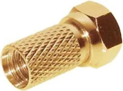 Produktbild von F-Stecker; 6,7 vergoldet---mit großer Mutter