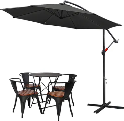 Obrázek produktu pro Yakimz 3,5m slunečník UV40+ Camping Pendulum Umbrella Pavilion Garden Umbrella -Grey
