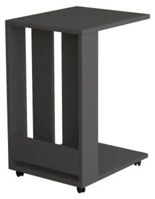 Image de Table d'appoint en panneau mélaminé anthracite 37 x 60 x 45 cm