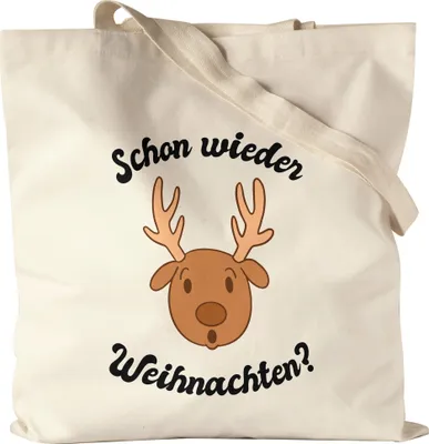 Produktbild von Schon Wieder Weihnachten Jutebeutel Stoffbeutel Tolle Geschenkidee  Weihnachtszeit Weihnachten Elch Lustiges Motiv