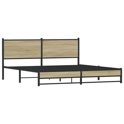 Produktbild von Metallbett ohne Matratze Sonoma-Eiche 183x213 cm