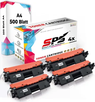 Produktbild von Druckerpapier A4 + 4x Multipack Set Kompatibel für HP Laserjet Pro M 102 (CF217A/17A) Toner Schwarz