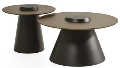 Image de Tables basses modernes pour salon, rondes, noires, luxueuses, exclusives, élégantes