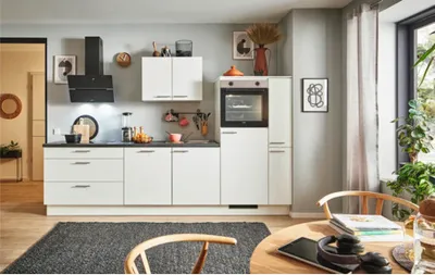 Produktbild von PICCANTE Plus Küchenzeile ohne Geräte Sonera 290 cm weiß matt vormontiert Variante rechts 4067368007979