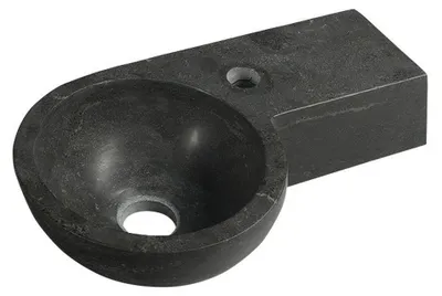 Produktbild von Sapho BLOK Stein-Waschtisch 40x23cm, Anthrazit schwarz