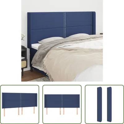 Produktbild von The Living Store Kopfteil mit Ohren Blau 183x16x118/128 cm Stoff