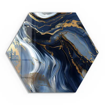 Produktbild von DEQORI Glasbild Echtglas 55x48 cm 'Zeitlose Goldströmung' Wandbild Bild modern Deko