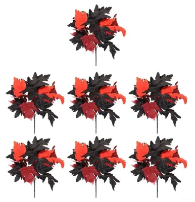 Image de Bouquet de feuilles d'érable artificielles noires pour la décoration