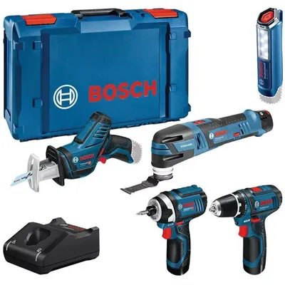 Image de Pack 5 outils12V BOSCH : GSR 12V-15+GOP 12V-28+GDR 12V-105+GSA 12V-14+GLI 12V-300