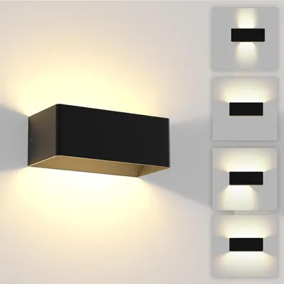 Image de ZMH Applique Led Intérieur Noir Applique Moderne Up Down Blanc Chaud Lampe de couloir 5W Faisceau lumineux réglable pour couloir