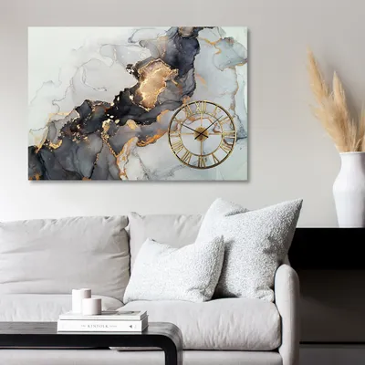 Immagine prodotto di Opviq, ST1471082564_5070, Orologio da parete decorativo, Multicolore, 100% COTONE, 50 x 70 cm