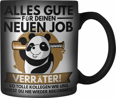 Produktbild von Trendation - Jobwechsel Farbwechsel Zauber-Tasse Geschenk Neuer Job Abschied Abschiedsgeschenk Kollege Kollegin Alles Gute Für Den Neuen Job (Schwarz)