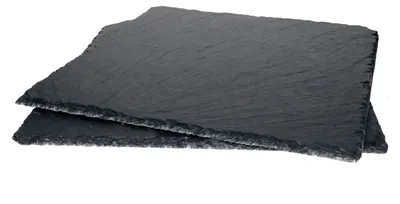 Produktbild von 2x Schieferplatten 30x30cm Untersetzer Deko-Teller Servier-Platte Naturschiefer