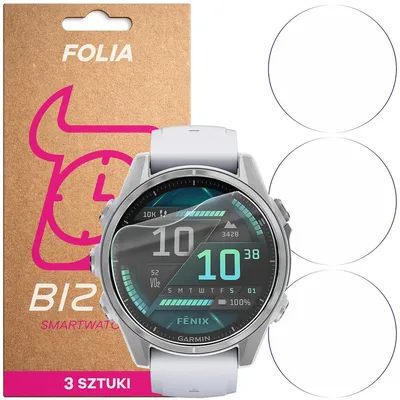 Produktbild von 3x Schutzfolie für den Bildschirm für Garmin Fenix 8 AMOLED 43 mm, Bizon Watch HydroFlex