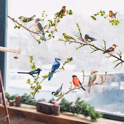 Produktbild von ® Wiederverwendbare Fensterbilder – Vögel auf Ästen