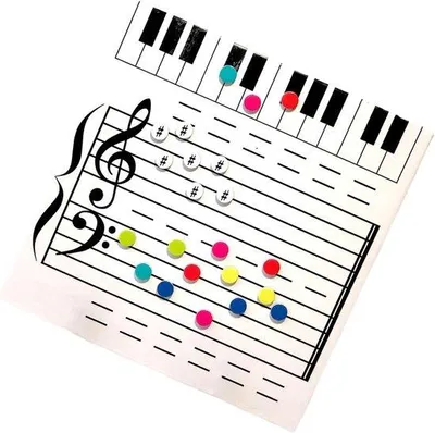 Image de Tableau musical pour enfants - Avec une surface d'écriture lisse et effaçable à sec - Tableau blanc à notes de musique