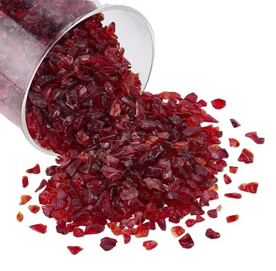 Zerkleinertes Glas 450 g rot 3–8 mm für Harzkunst und Dekoration