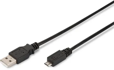 Image de DIGITUS USB 2.0 Anschlusskabel Typ A -mikro B St/St 3.0m, sw