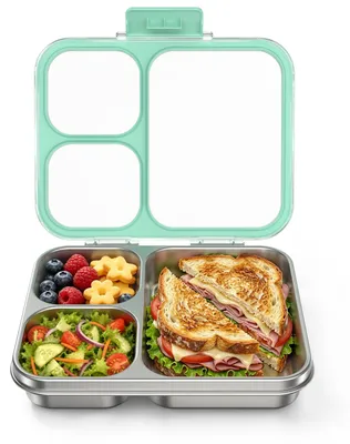 Image de Boîte à lunch en acier inoxydable avec 4 compartiments pour enfants