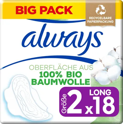Produktbild von Always Baumwolle Protection Long0 (18 stuks)