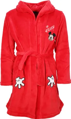 Produktbild von Disney Mickey Maus Kinder Jungen Bademantel mit Kapuze – Rot / 110/116