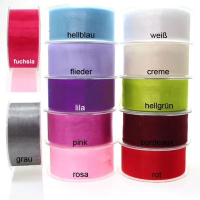 Produktbild von Dekoband Organza B 40mm L 25m Schleifenband Organzaband Schleife Band Hochzeit, Farbe:hellblau
