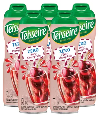 Produktbild von Teisseire Sirup Zero Very Kirsch Cola 600ml für Cocktails (5er Pack)