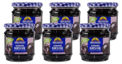 Produktbild von Mühlhäuser Schwarzkirsch Konfitüre (8 x 0,45 Kg)