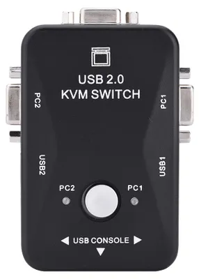 Obrázek produktu pro 2portový USB-VGA KVM přepínač a kabely pro sdílení monitoru, klávesnice a myši mezi počítači
