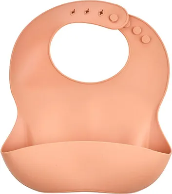 Zdjęcie produktu dla Śliniak Silikonowy Thermobaby z Kieszenią, Wodoodporny, Łatwy w Czyszczeniu, Brzoskwiniowy