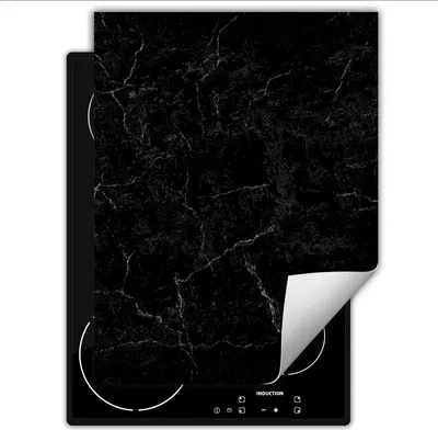 Produktbild von DarHaus Herdabdeckplatte Einteilig Küche Abdeckplatte für Glaskeramikfeld Abdeckung Induktionskochfeld Aufrollbare Matte 40x52 cm, schwarz - Marmor
