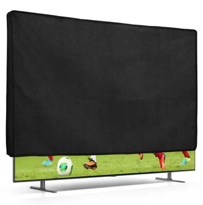 Produktbild von kwmobile 32" TV Abdeckung Indoor - Fernseher Hülle Bildschirmschutz Abdeckung - TV Bildschirm Staubschutzhülle - Fernsehabdeckung - Leinen Schwarz
