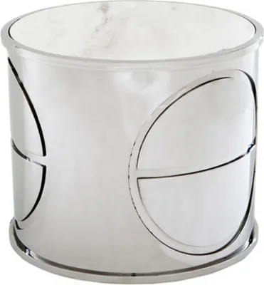 Produktbild von Casa Padrino Luxus Art Deco Designer Beistelltisch mit Marmorplatte - Luxus Designer Tisch