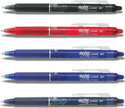 Produktbild von Frixion Clicker 0.7 - 5er-Set schwarz, rot, 2x blau, schwarzblau