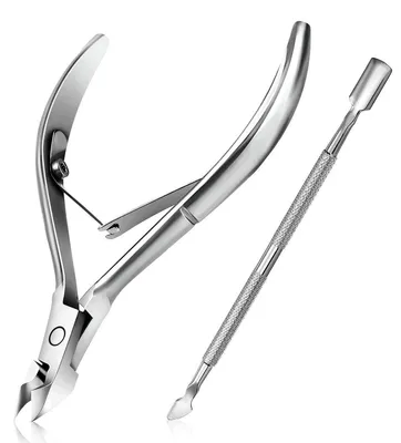 Produktbild von Nagelhautzange mit Nagelhautschieber Edelstahl Silber Set