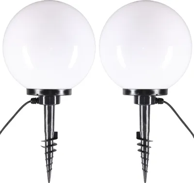 Produktbild von Kugelleuchten Kugellampen Außenleuchte 2er-Set Ø 30cm Garten Lampe Erdspieß