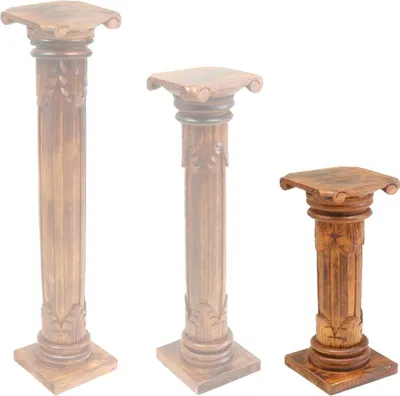 Produktbild von Säule Antike Blumensäule Dekosäule Ständer Sockel Podest Blumenständer Holz in vielen verschiedenen Designs , Säulen Variante Antik:Hellbraun 60 cm