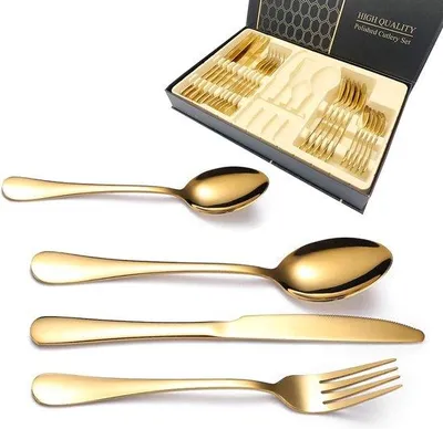 Produktbild von Famanu Besteckset 24-teilig, titanvergoldet - für 6 Personen