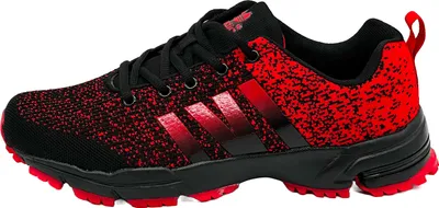 Produktbild von Venustein Herren Damen Sportschuhe Turnschuhe Laufschuhe Sneaker Hallenschuhe, Schwarz, Rot, Größe 44