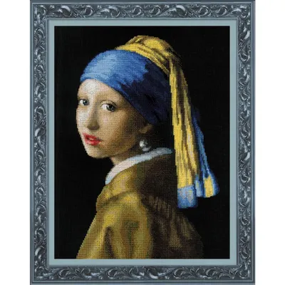 Produktbild von Set Riolis für Kreuzstich "Mädchen mit Perlenohren nach dem Gemälde von J. Vermeer", 30x40cm