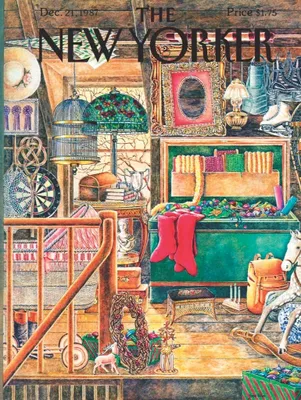 Zdjęcie produktu dla New York Puzzle Company – Puzzle świąteczne „New Yorker Christmas Attic” – 1000 elementów