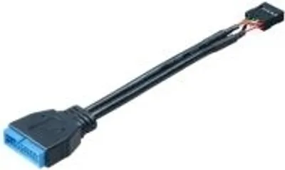 Zdjęcie produktu dla Akasa 9-pin/19-pin, 0,1 m, Męska, Żeńska, 1 g, 90 mm, 185 mm