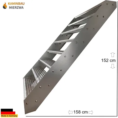 Immagine prodotto di Scala a pioli in acciaio 8 gradini zincata - (L x P x A) 158cm x 120cm x 152cm
